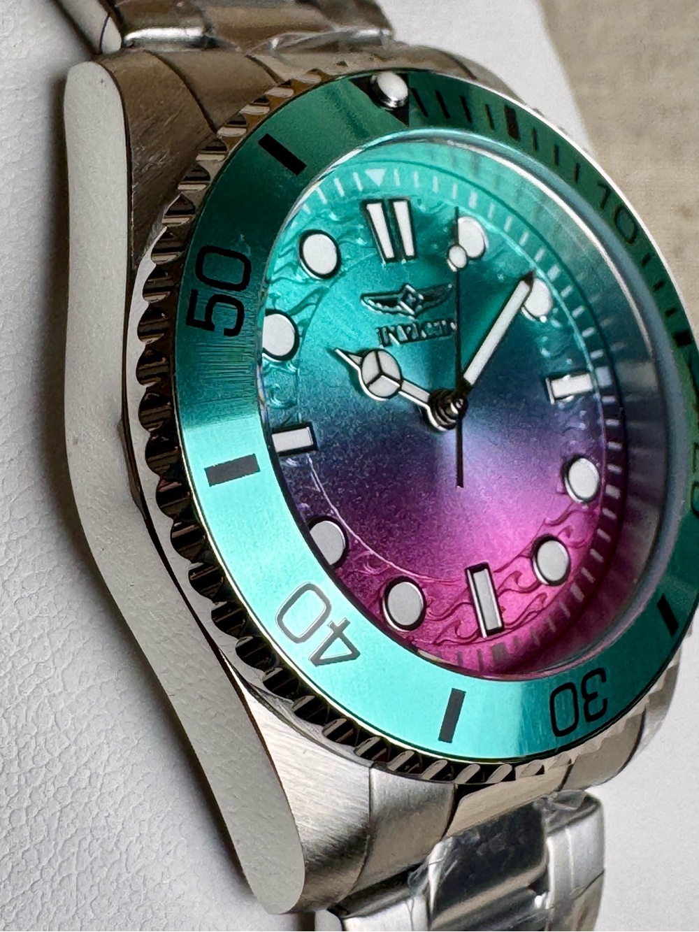Invicta Pro Diver Teal/Pink 34mm Women's Quartz Dive Watch 50947 NWT - Picture 4 of 6